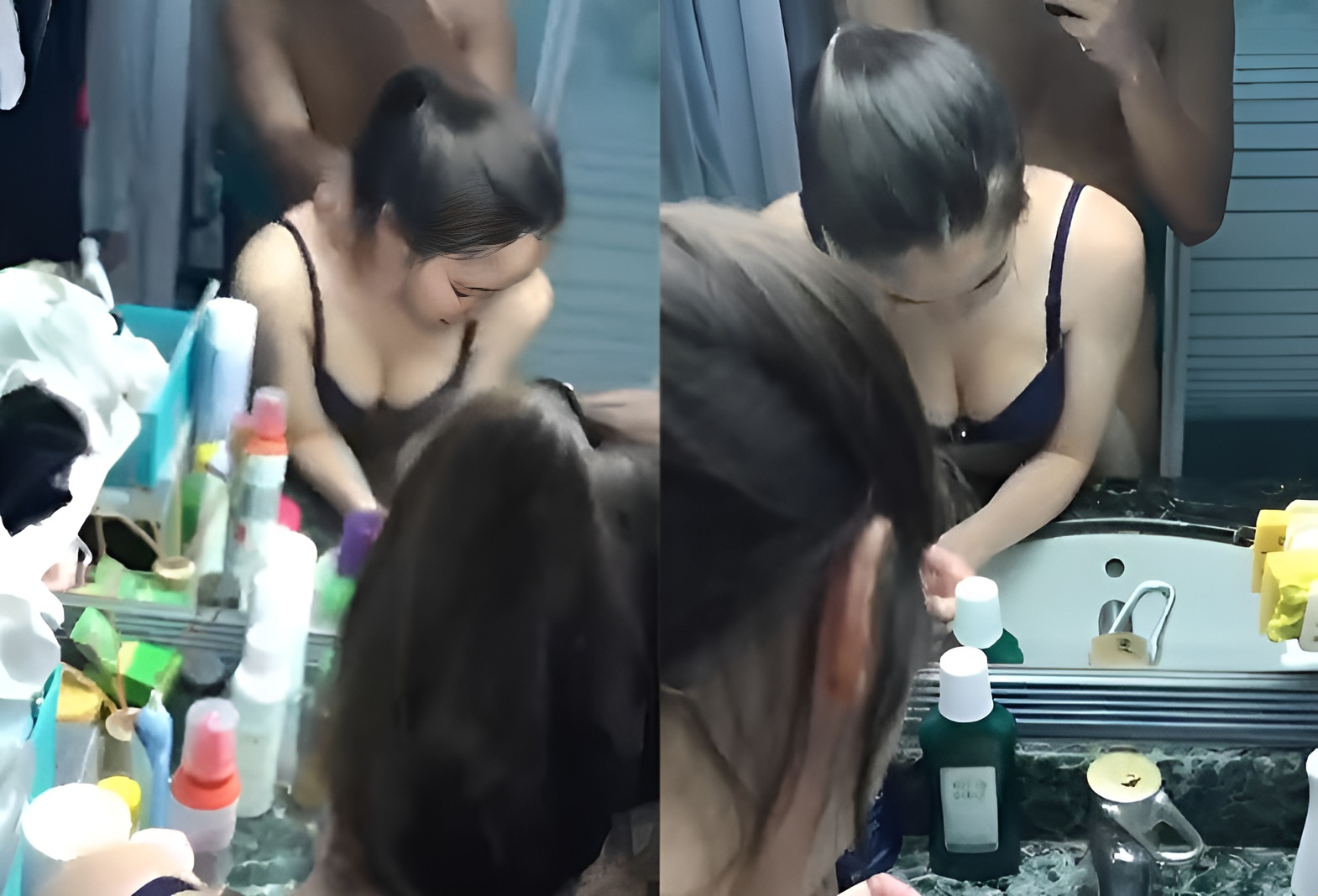 メイク中にワンちゃんをお願いしました